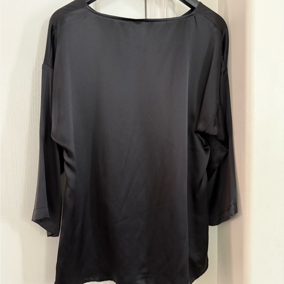 NWT Kal Rieman size large silk v neck tunic blouse with pleat hem - Picture 2 of 7